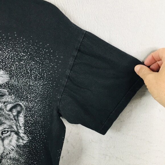 Springhill Wholesale Shirt Mens Large Black Indian Warrior Wolf Single Stitch - Picture 13 of 16